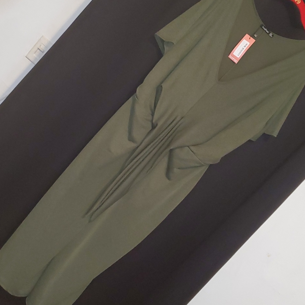 BOOHOO Plus Tie Front Angel SLEEVE JUMPSUIT